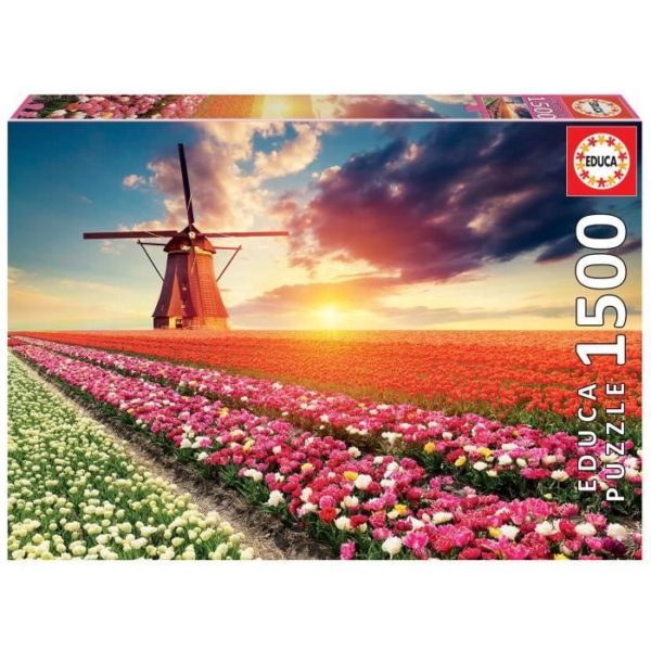 Puzzle Champ de tulipes 1500 pièces
