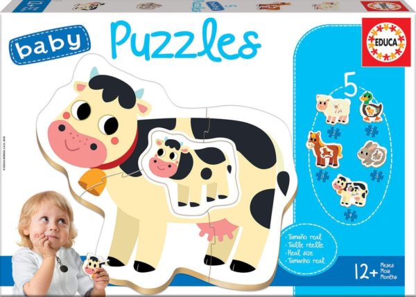 Puzzle Baby x 5 Maman et Bébe à La Ferme - 12 mois