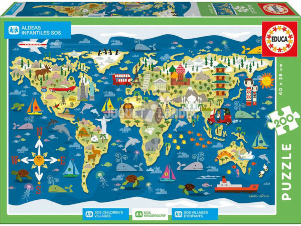 Puzzle Mappmonde 200pc