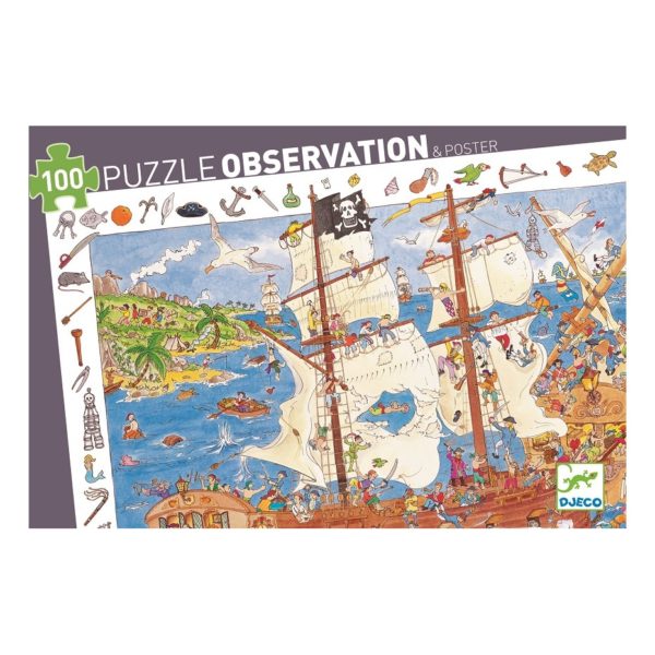 Puzzle Observation Pirates + Poster 100 pièces