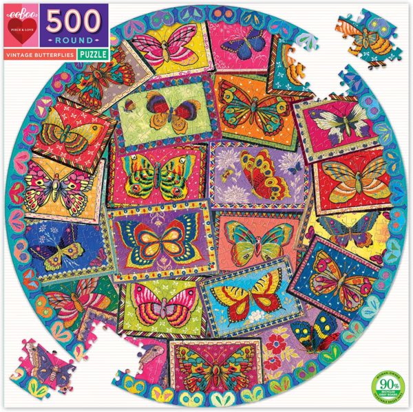 Puzzle Vintage Butterflies 500 pièces