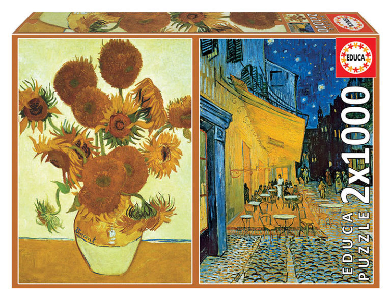 Les Tournesols Van Gogh Cycle 2 Puzzle Vincent Van Gogh – Les Tournesols + Terrasse du Café le soir 2 x