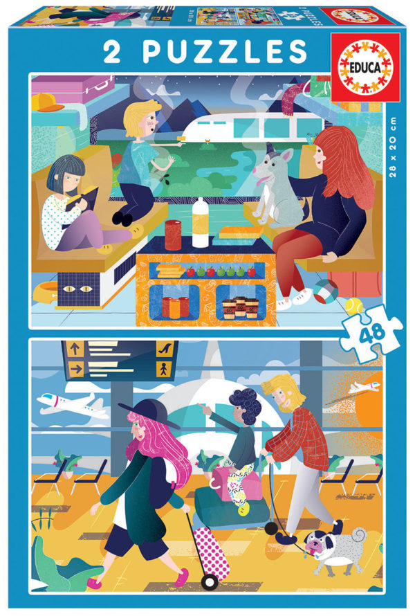 Puzzles x 2 - Aéroport et Train 48 pièces