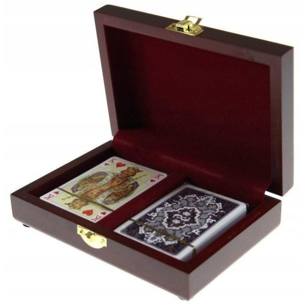 Coffret pour jeux de cartes en Bois (vendu sans cartes) – Image 2