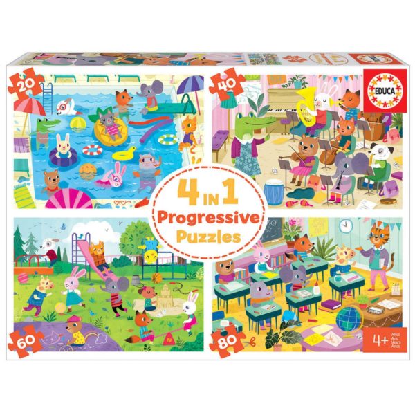 Puzzle Progressifs x 4 - A l'école