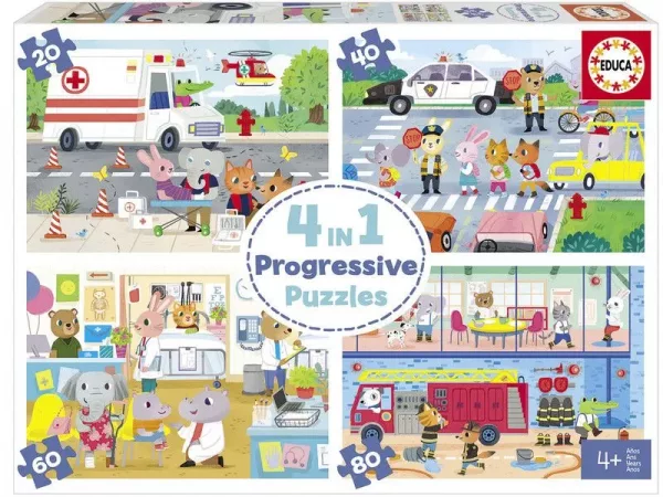 Puzzle Progressif x 4 - Héro en action