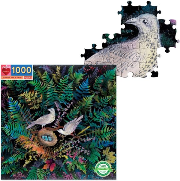 Puzzle Birds in Fern (Eeboo) 1000 pièces