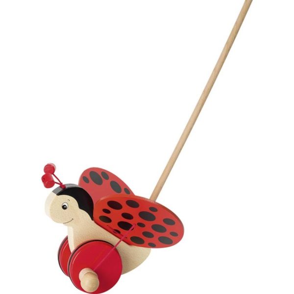 Animal à pousser Coccinelle en Bois