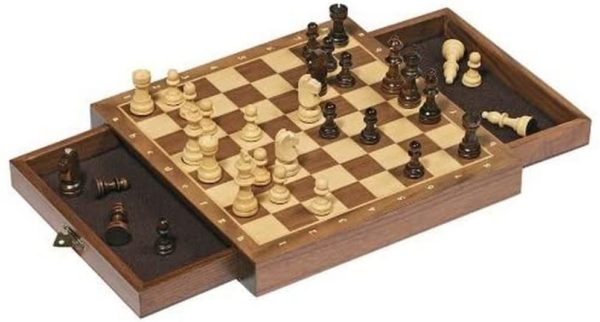 Jeu d'Echecs Magnétique avec Tiroir - 27cm x 27cm
