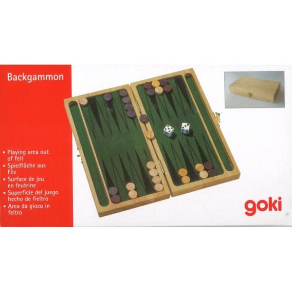 Backgammon Pliable en bois et feutrine - 24 cm (Goki) – Image 2