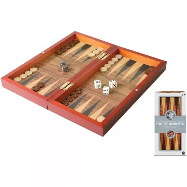 Backgammon pliable en bois 30 x 30 cm