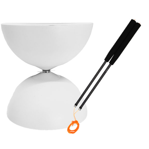 Diabolo Circus Blanc - Henrys Ultra Light 130 mm - 252 gr + Baguette Carbone