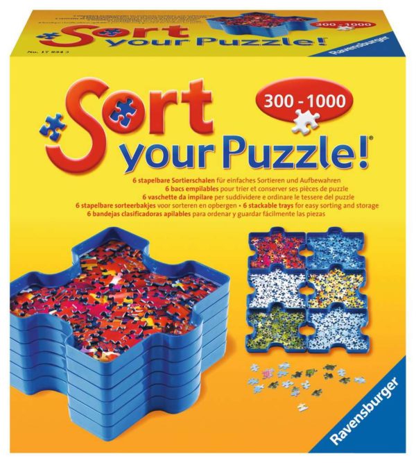 Trieur de pièces pour puzzle de 300 à 1000 (6 bacs empilables)