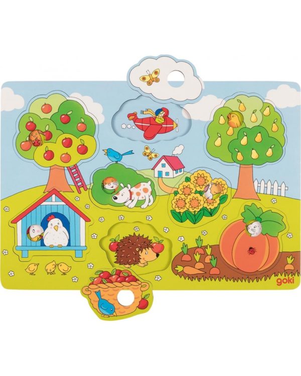 Puzzle en bois à images cachées - Dans le jardin 8 pièces