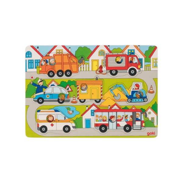 Puzzle en bois à images cachées - Dans la rue 7 pièces