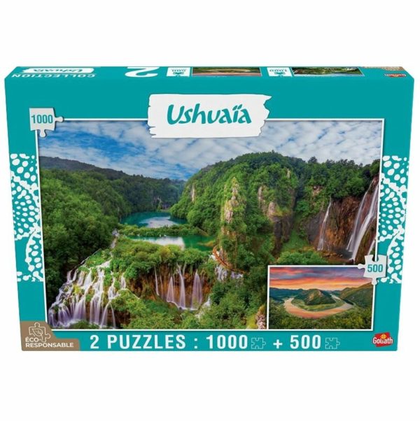Puzzles Ushuaïa Les chutes de Plitvice 1000 pièces + Lac de Shadar 500 pièces