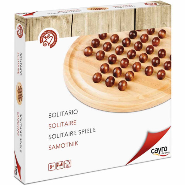 Solitaire en bois + bille en bois (Cayro)