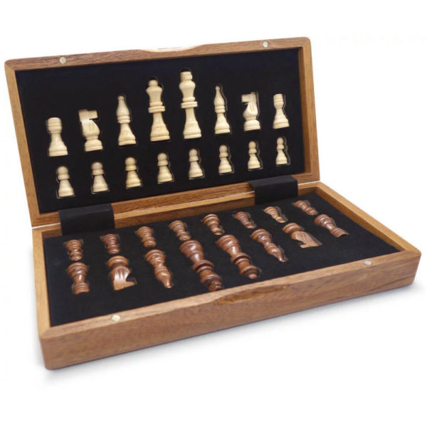 Coffret d'Echecs en bois - Marqueterie 30 x 30 cm (Smir) Magnétique – Image 2