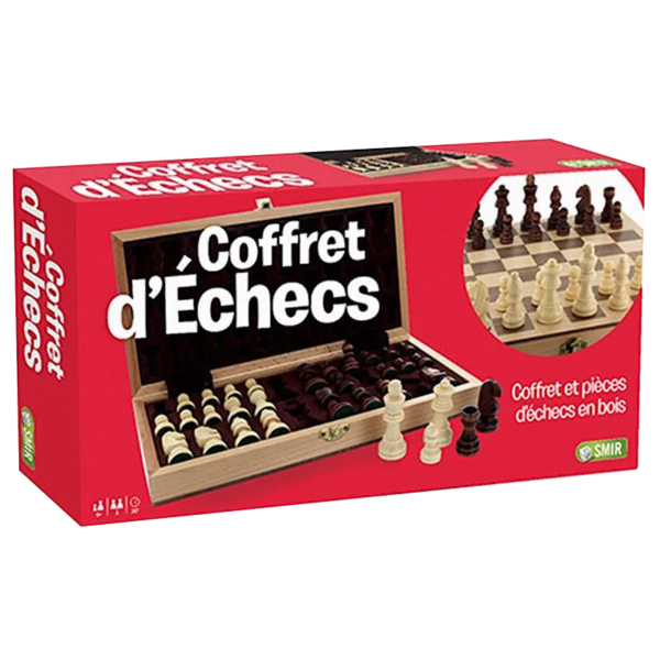 Coffret d'Echecs en bois Pliable (Smir)