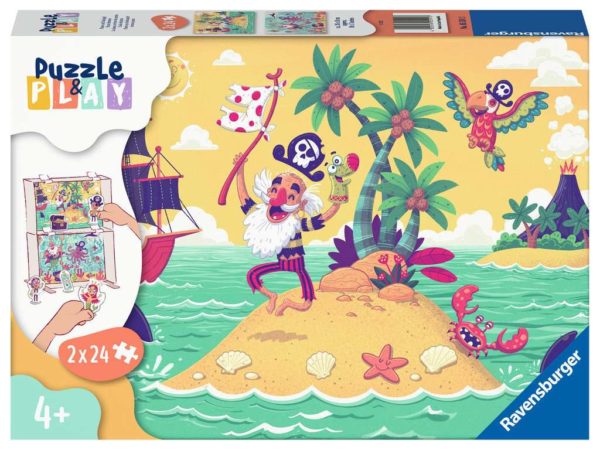 Puzzle  et  Play La Chasse au Trésor des Pirates - 2 x 24 pièces