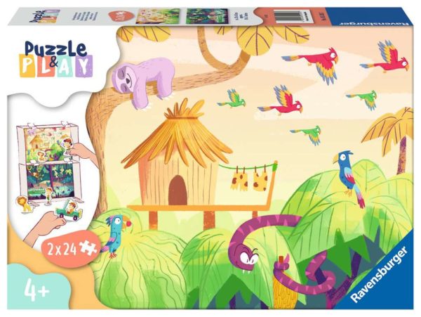 Puzzle  et  Play Exploration de la Jungle - 2 x 24 pièces