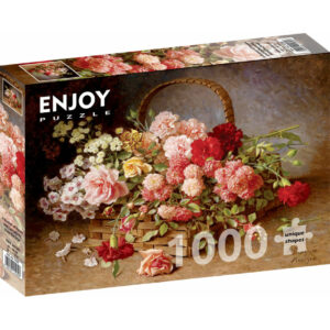 Puzzle Enjoy Hans Buchner - A Basket of Roses and Carnations 1000 pièces