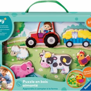 Puzzle en Bois Aimanté - Apprendre à compter avec la Ferme