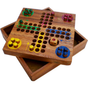 Ludo (Petits Chevaux) Pliable en bois (Atelier Mikado)