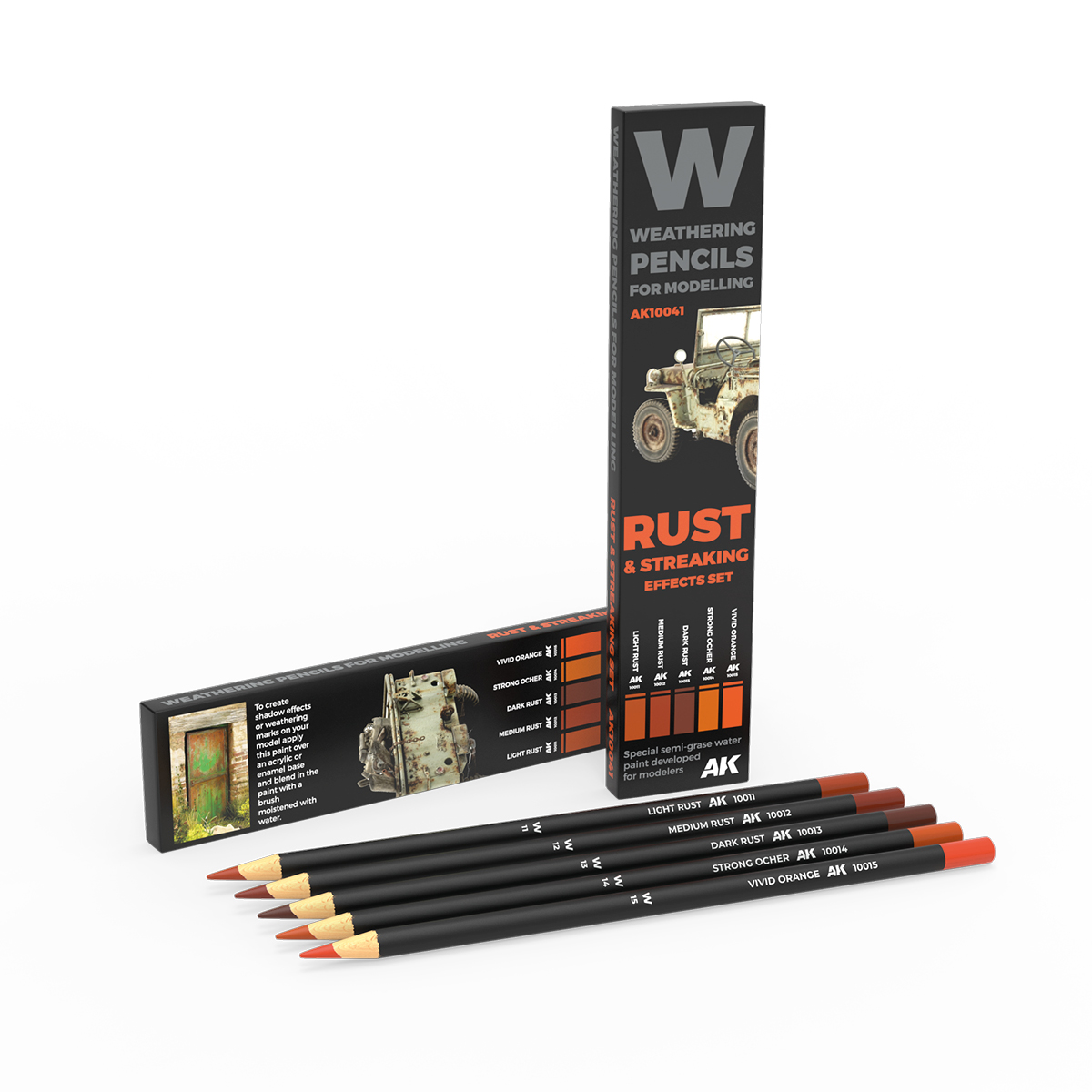 Ak W Weathering Pencils For Modeling Rust and Streking Effects Set