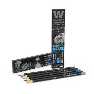 Ak W Weathering Pencils For Modeling Grey and Blue Shading and Effects Set