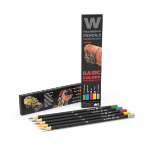 Ak W Weathering Pencils For Modeling Basic Colors - Shading and Demotion Set