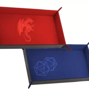 Pïste de Dés Cuir et Velours 20x40cm Dé 20 Bleu Foncé