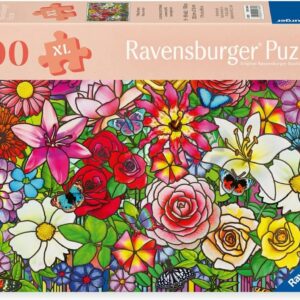 Puzzle Fleurs en Vitrail 100 pièces XL