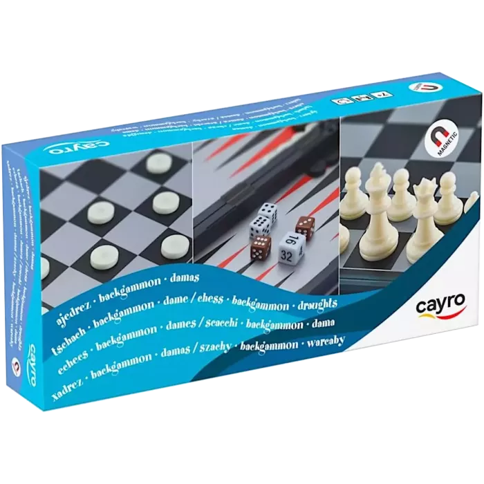 Jeux Magnétiques X3 - Echecs, Dames et Backgammon (Cayro)